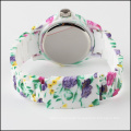 water transfer printing new fashion ladies watch plastic bracelet, Japan quartz watches